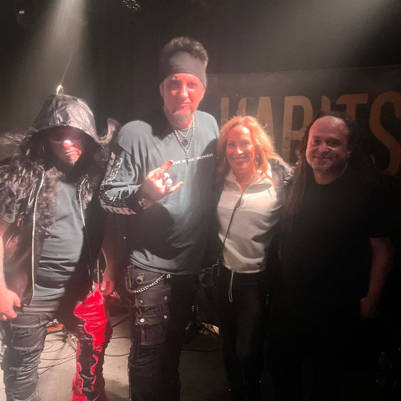 Rasan backstage with the band Broken Habits at Summit Music Hall